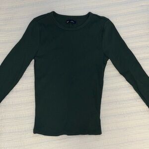 GAP Forest Green Ribbed Crew Neck Top